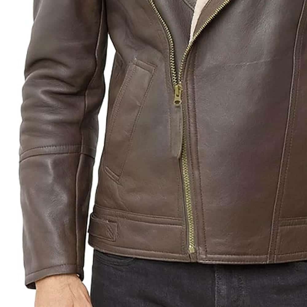 Men's Real Leather B3 Brown Bomber Jacket Men's Real Leather B3 Brown Bomber Jacket - Image 6