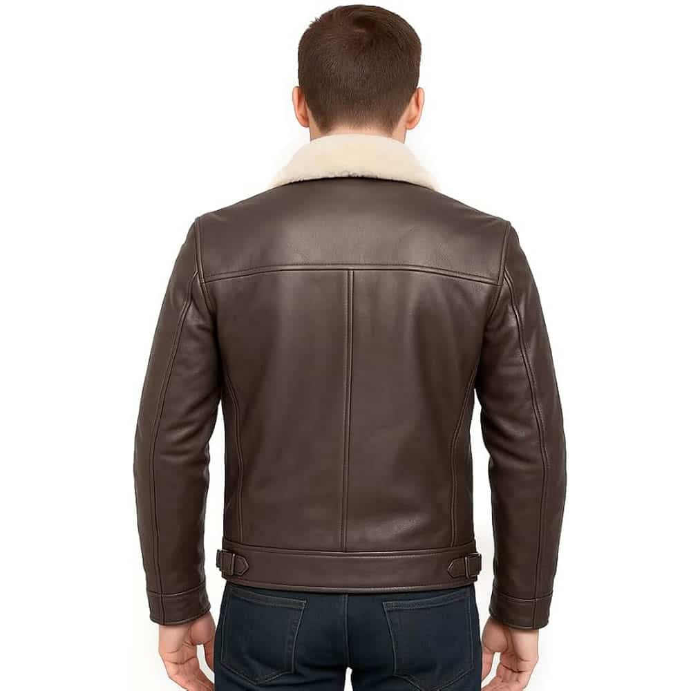 Men's Real Leather B3 Brown Bomber Jacket Men's Real Leather B3 Brown Bomber Jacket - Image 5