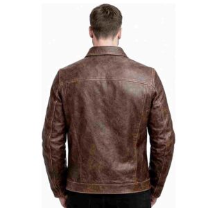 Mens Real Leather Biker Jacket Vintage Black Brown Cafe Racer Retro Style Leather Jacket Mens Genuine Lambskin Leather Jacket