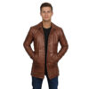 Men's Classic Real Leather Trench Coat