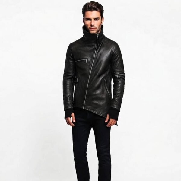 Men's Stylish High Neck Leather Jacket Men's Stylish High Neck Leather Jacket