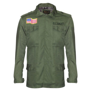 Men's Vintage Style Olive Field Jacked