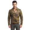 Men's Antique Green Biker Jacket