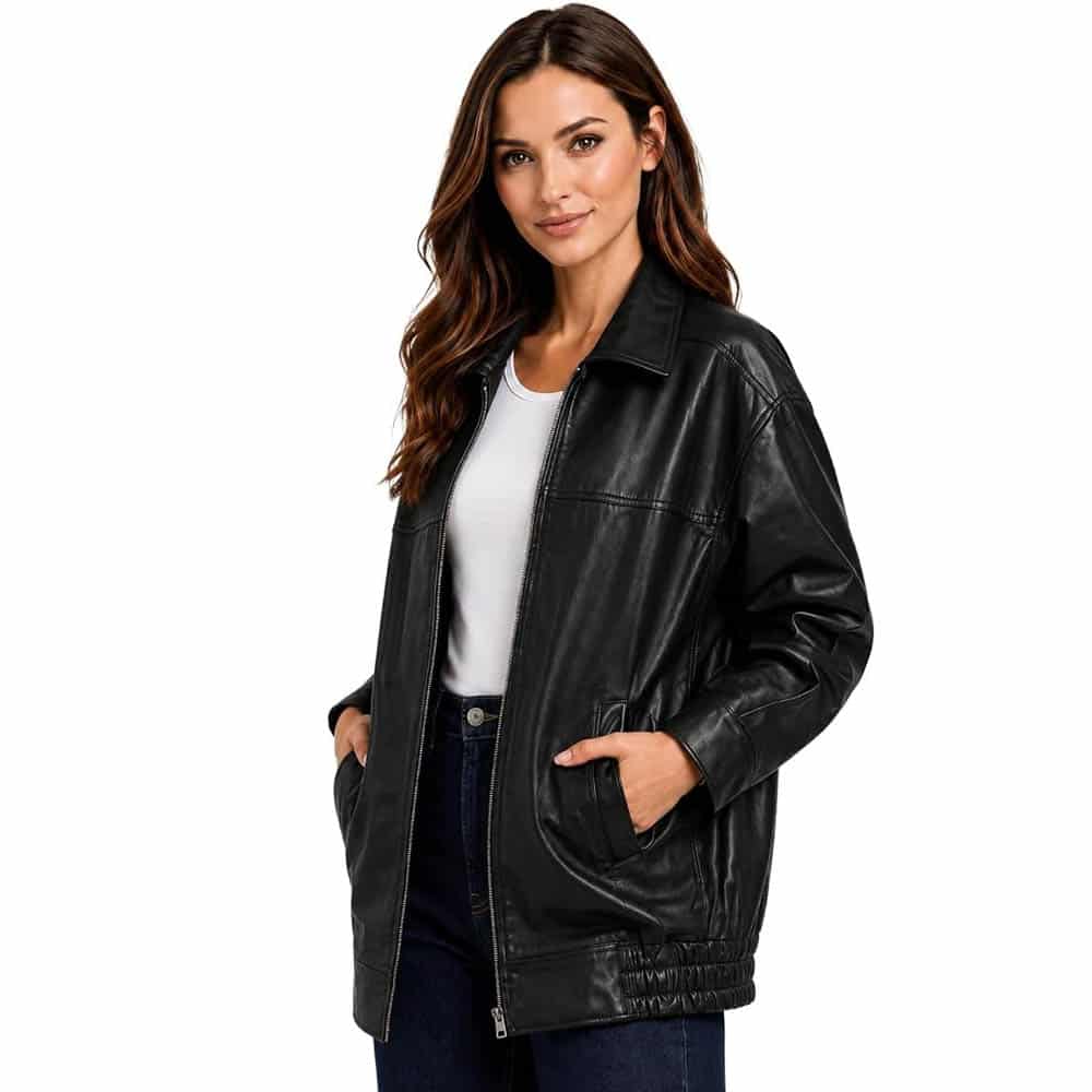Women's Oversized Bomber Fashion Jacket Women's Oversized Bomber Fashion Jacket - Image 5