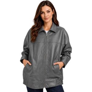 Women's Oversized Bomber Fashion Jacket Real Leather Jacket Womens for mens ne 1