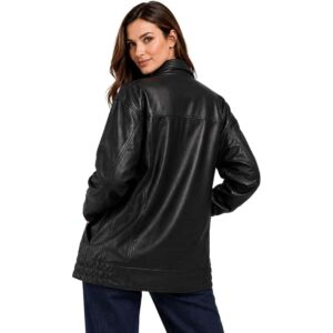 Women's Oversized Bomber Fashion Jacket RealJacket Womens Oversized Leather Bomber Jacket Women