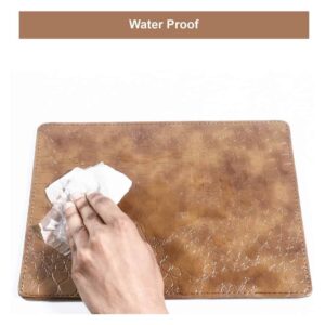 Table Mats Set 4 Faux Leather Crcodile Texture Tan Brown