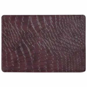 Table Mats Set of 4 Faux Crocodile Texture Chocolate Brown
