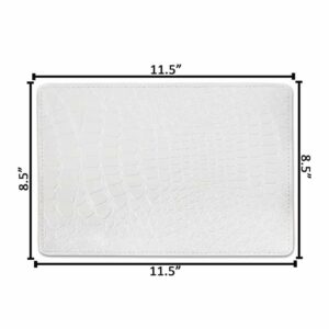 Table Mats Set of 4 Faux Leather Crcodile Texture White 1