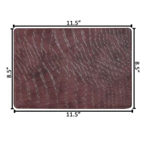 Table Mats Set of 4 Faux Leather Crocodile Texture Light Brown