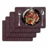 Table Mat Set of 4, 35x59cm Waterproof Faux Leather Table Mat, Non-Slip Home & Kitchen Table Protector