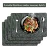 Table Mats Set of 4 Crocodile Texture Faux Leather Placemats All Colors