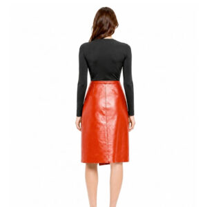 Women Real Leather Wrap Front Midi Skirt Untitled 2 2