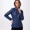 Ladies Fitted Shirt Collar Zip Jacket UK