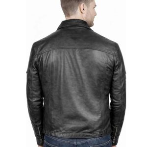 Vintage Cafe Fit Retro Motorcycle Real Leather Casual Coat 1