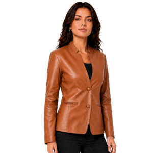 Womens Blazer Coat Mandarian Collar Style
