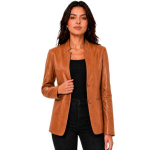 Womens Blazer Coat Mandarian Collar Style Black Color 1 1
