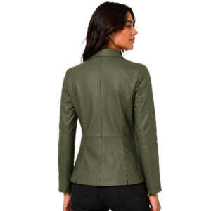 Womens Blazer Mandarian Collar Black Color