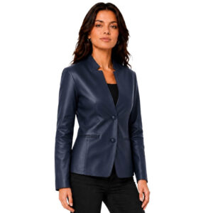 Womens Coat Mandarian Collar Style Black Color