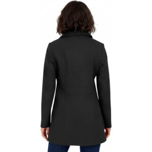 Womens Double Wool Short Length Trench Coat Ladies Winter Warm Woolen Overcoat
