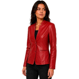 Womens Leather Blazer