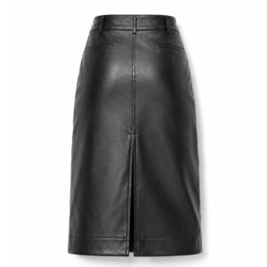 Womens Leather Midi Skirt