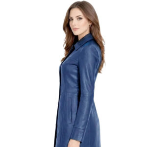 Womens Leather Trench Coat 1