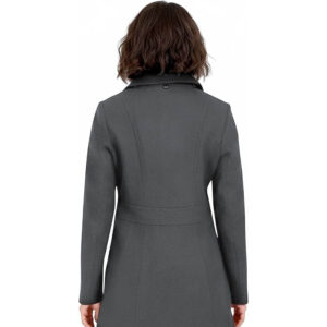 Womens Length Trench Coat Ladies Winter Warm Woolen Overcoat