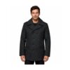 Men's Navy Style Black Peacoat Warm Wool Overcoat