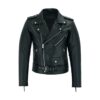 Womens Genuine Black Biker Leather Jacket
