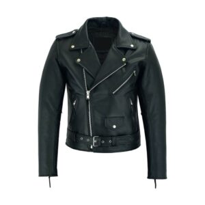 Womens Genuine Black Biker Leather Jacket