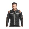 Men's Vintage Leather Retro 3 Cafe Racer Biker Jacket