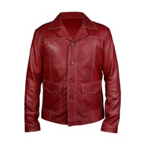 Men's Maroon Leather Jacket