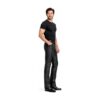 Mens Jeans Style Black Leather Pant front view