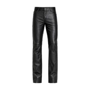 Mens Jeans Style Black Leather Pant back full