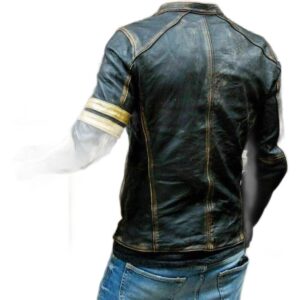 Alternative view of Men's Vintage Cafe Racer Leather Jacket