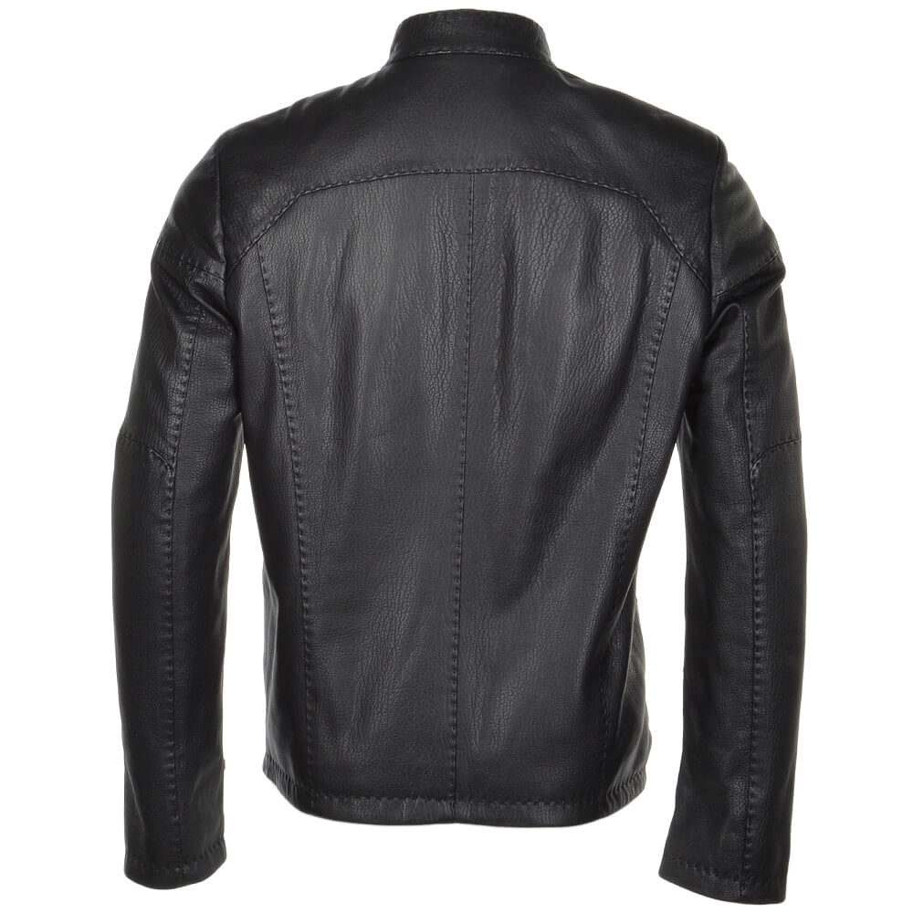 New Style Men's Leather Black Jacket New Style Men's Leather Black Jacket - Image 2