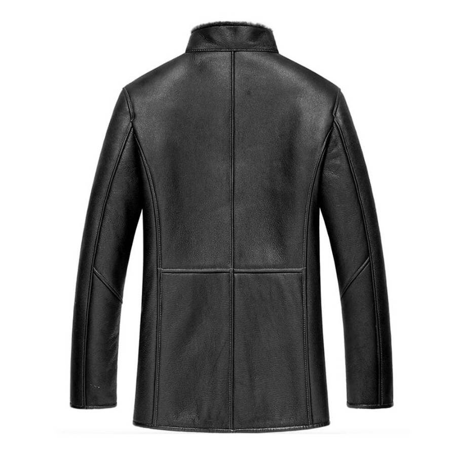 Men Sheepskin Leather Fur Shearling Coat Men Sheepskin Leather Fur Shearling Coat - Image 2