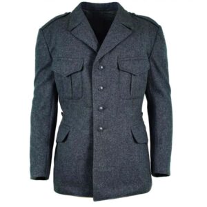 Mens Vintage Swiss Army Grey Wool Coat