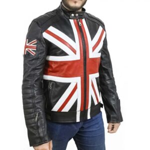 Alternative view of British Flag Union Jack Leather Jacket