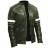 Men's Biker Green Fashion Leather Jacket