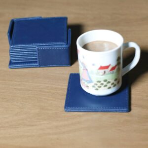 Blue Handcrafted Drink Coasters Pack of 6 with Holder img 18951 opt