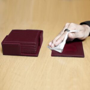 Maroon Luxury Tea & Coffee Coasters Set of 6 Holder img 18961 opt