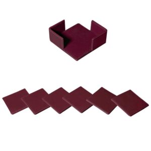 Alternative view of Maroon Luxury Tea & Coffee Coasters Set of 6 Holder
