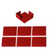 Red Classic Square Drink Coasters – Set of 6 with Holder
