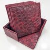 Maroon Square Croc-Embossed Drink Coasters Set of 6