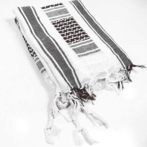 White Shemagh Keffiyeh Scarf – Unisex Cotton img 20308 opt