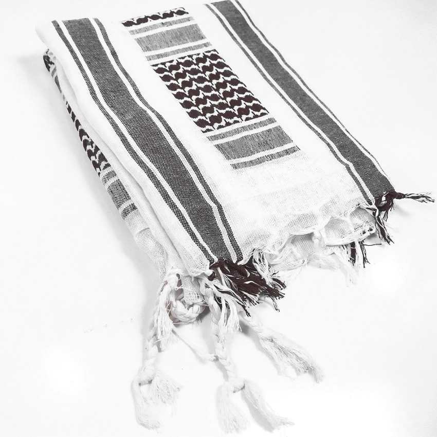 White Shemagh Keffiyeh Scarf – Unisex Cotton White Shemagh Keffiyeh Scarf – Unisex Cotton - Image 3