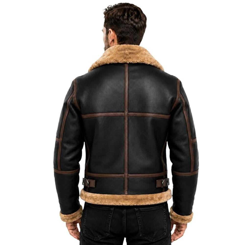 Men's Sheepskin B3 Bomber Jacket Vintage RAF Pilot Style UK Men's Sheepskin B3 Bomber Jacket Vintage RAF Pilot Style UK - Image 4