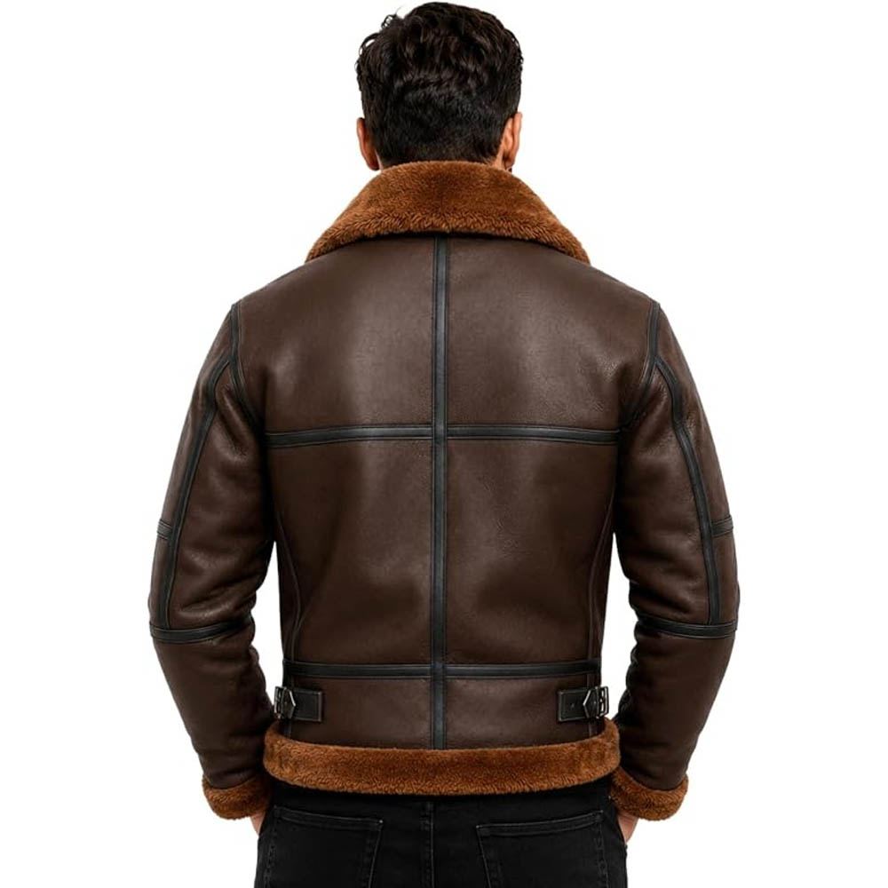 Men's Sheepskin B3 Bomber Jacket Vintage RAF Pilot Style UK Men's Sheepskin B3 Bomber Jacket Vintage RAF Pilot Style UK - Image 7